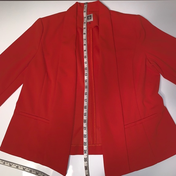 Anne Klein | Large Buttonless Petite Orange Blazer - Picture 6 of 7